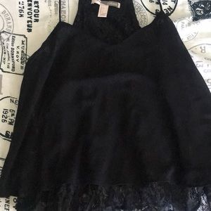 Flowy black Lacey crop top